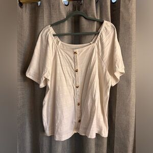 Short sleeved Lane Bryant t-shirt with button detail